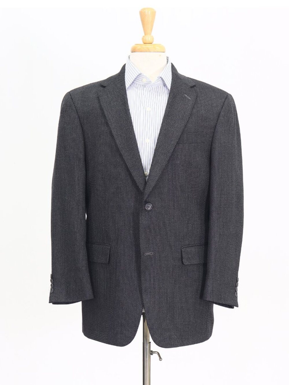 Hart Schaffner Marx 40R Gray Blazer Sport Coat Jacket 2-Button Houndstooth M022